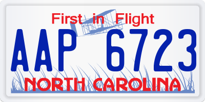 NC license plate AAP6723
