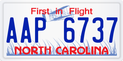 NC license plate AAP6737