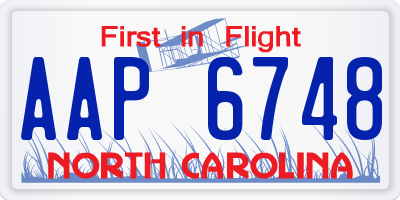 NC license plate AAP6748