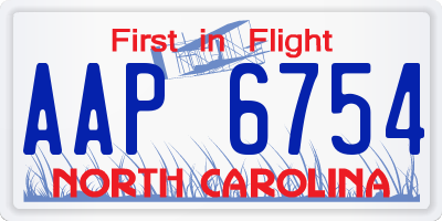 NC license plate AAP6754