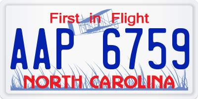 NC license plate AAP6759