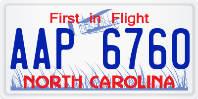NC license plate AAP6760