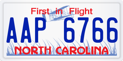 NC license plate AAP6766