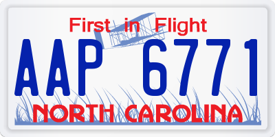 NC license plate AAP6771