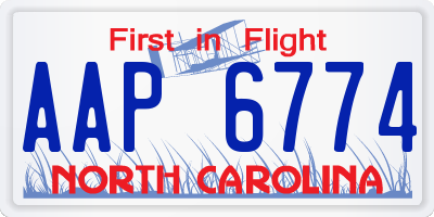NC license plate AAP6774
