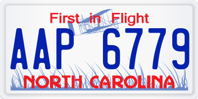 NC license plate AAP6779