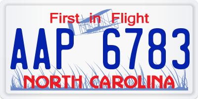 NC license plate AAP6783