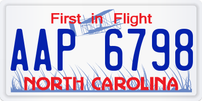 NC license plate AAP6798