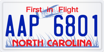 NC license plate AAP6801