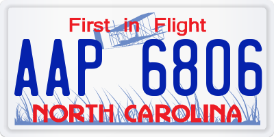 NC license plate AAP6806