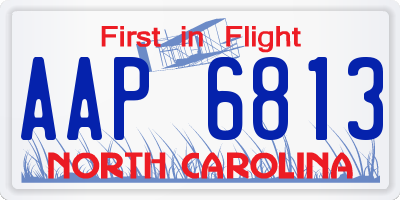 NC license plate AAP6813