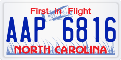 NC license plate AAP6816