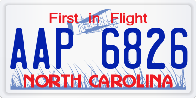 NC license plate AAP6826