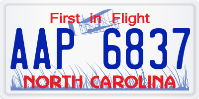 NC license plate AAP6837