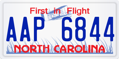 NC license plate AAP6844