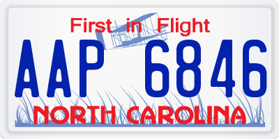 NC license plate AAP6846