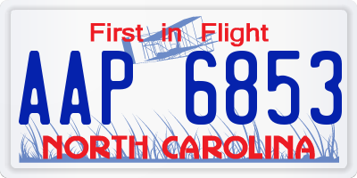 NC license plate AAP6853
