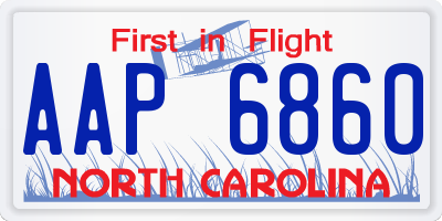 NC license plate AAP6860