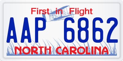 NC license plate AAP6862