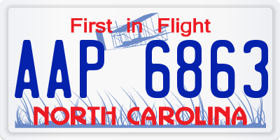 NC license plate AAP6863