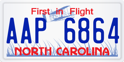 NC license plate AAP6864