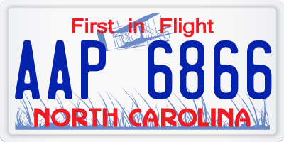 NC license plate AAP6866