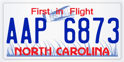 NC license plate AAP6873