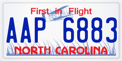 NC license plate AAP6883