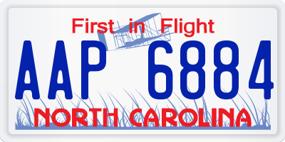 NC license plate AAP6884