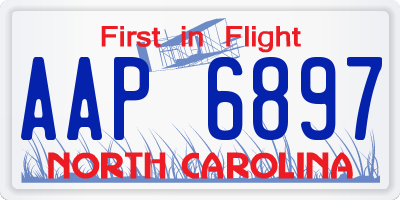 NC license plate AAP6897