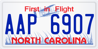 NC license plate AAP6907