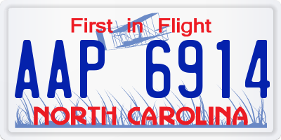 NC license plate AAP6914