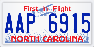 NC license plate AAP6915