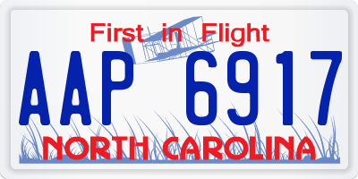 NC license plate AAP6917