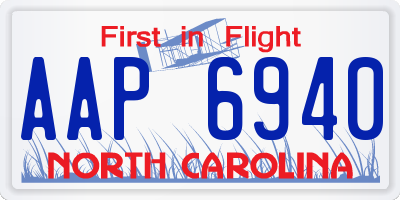 NC license plate AAP6940