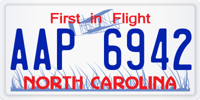 NC license plate AAP6942
