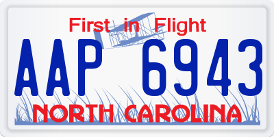 NC license plate AAP6943