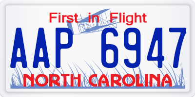 NC license plate AAP6947