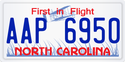 NC license plate AAP6950
