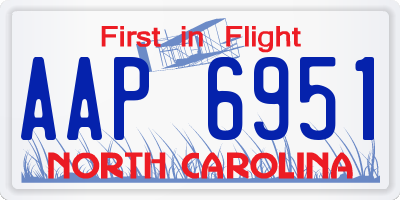 NC license plate AAP6951