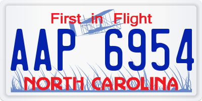 NC license plate AAP6954