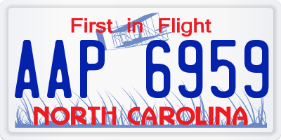 NC license plate AAP6959