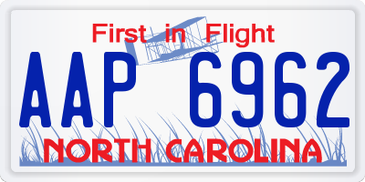 NC license plate AAP6962