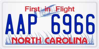 NC license plate AAP6966