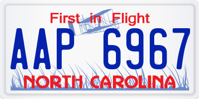 NC license plate AAP6967