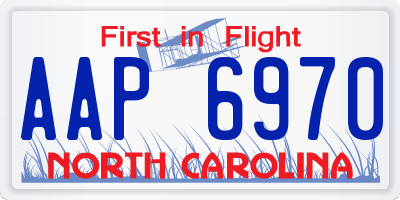 NC license plate AAP6970