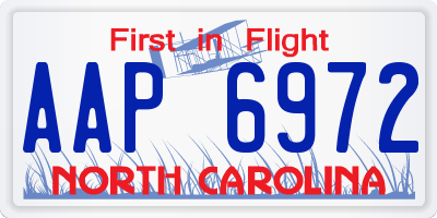 NC license plate AAP6972
