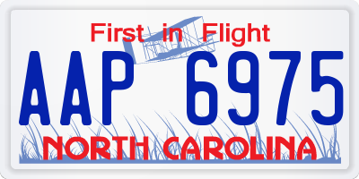 NC license plate AAP6975