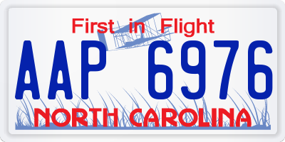 NC license plate AAP6976