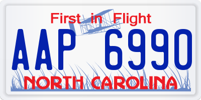 NC license plate AAP6990